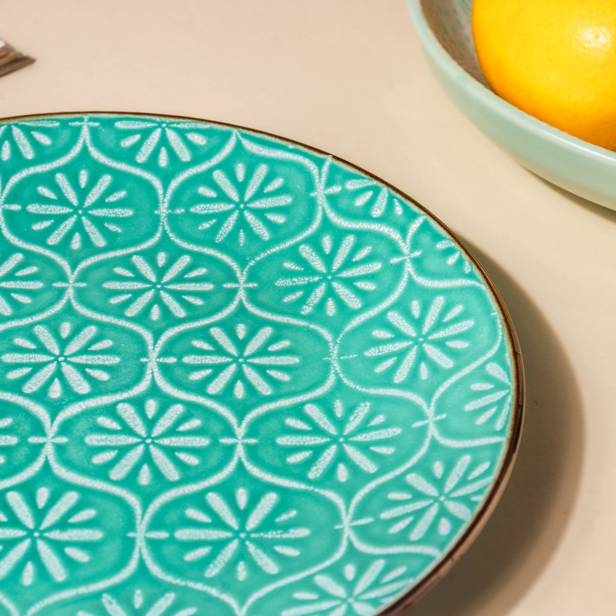 Fiesta Mosaic Turquoise Snack Plate 8 Inch Nestasia