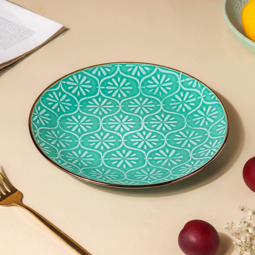 Fiesta Mosaic Turquoise Snack Plate 8 Inch Nestasia