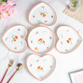 Floral Heart Plates Set of 5 Nestasia