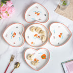 Floral Heart Plates Set of 5 Nestasia