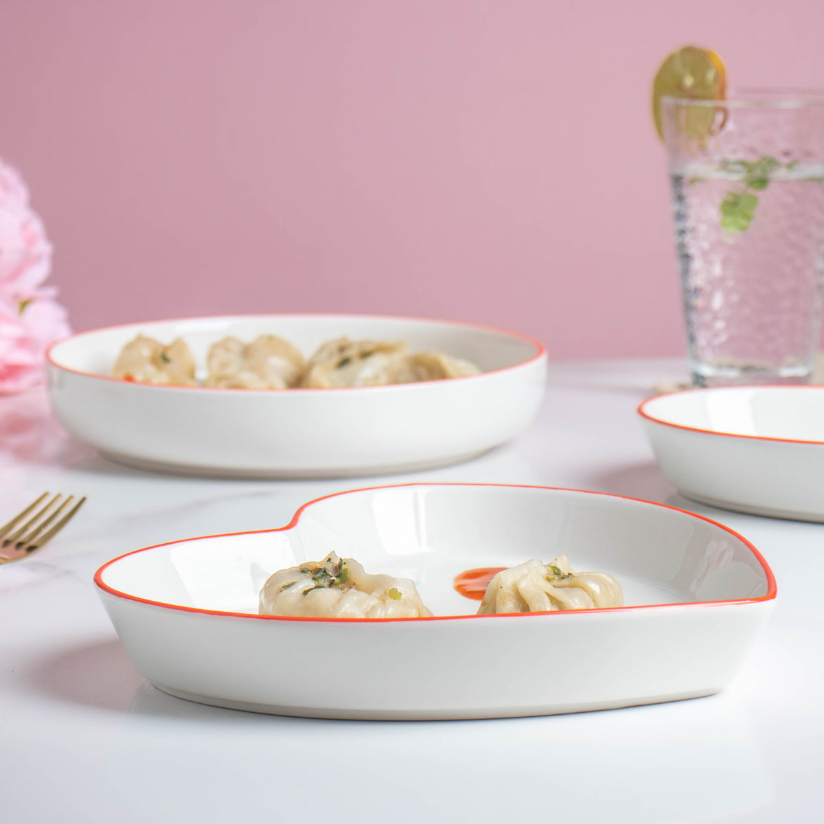 Floral Heart Plates Set of 5 Nestasia