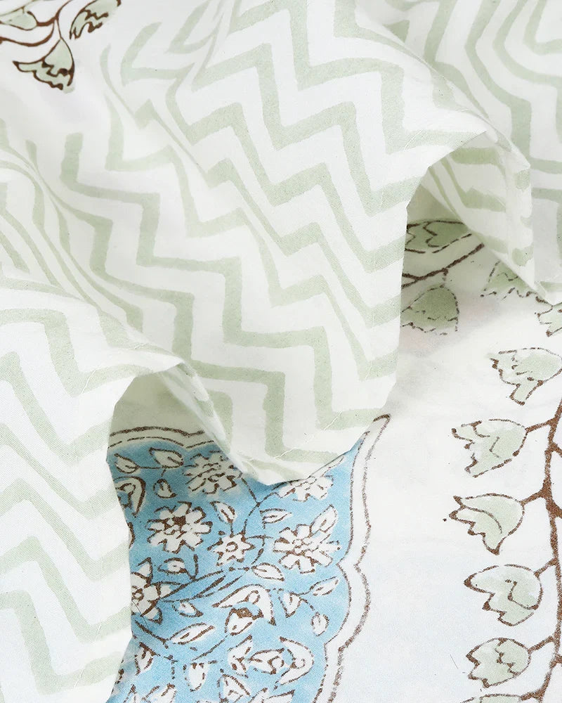 Elegant Jaipur Handblock Printed 100% Premium Cotton King Size Bed Sheet with 2 Pillow Covers