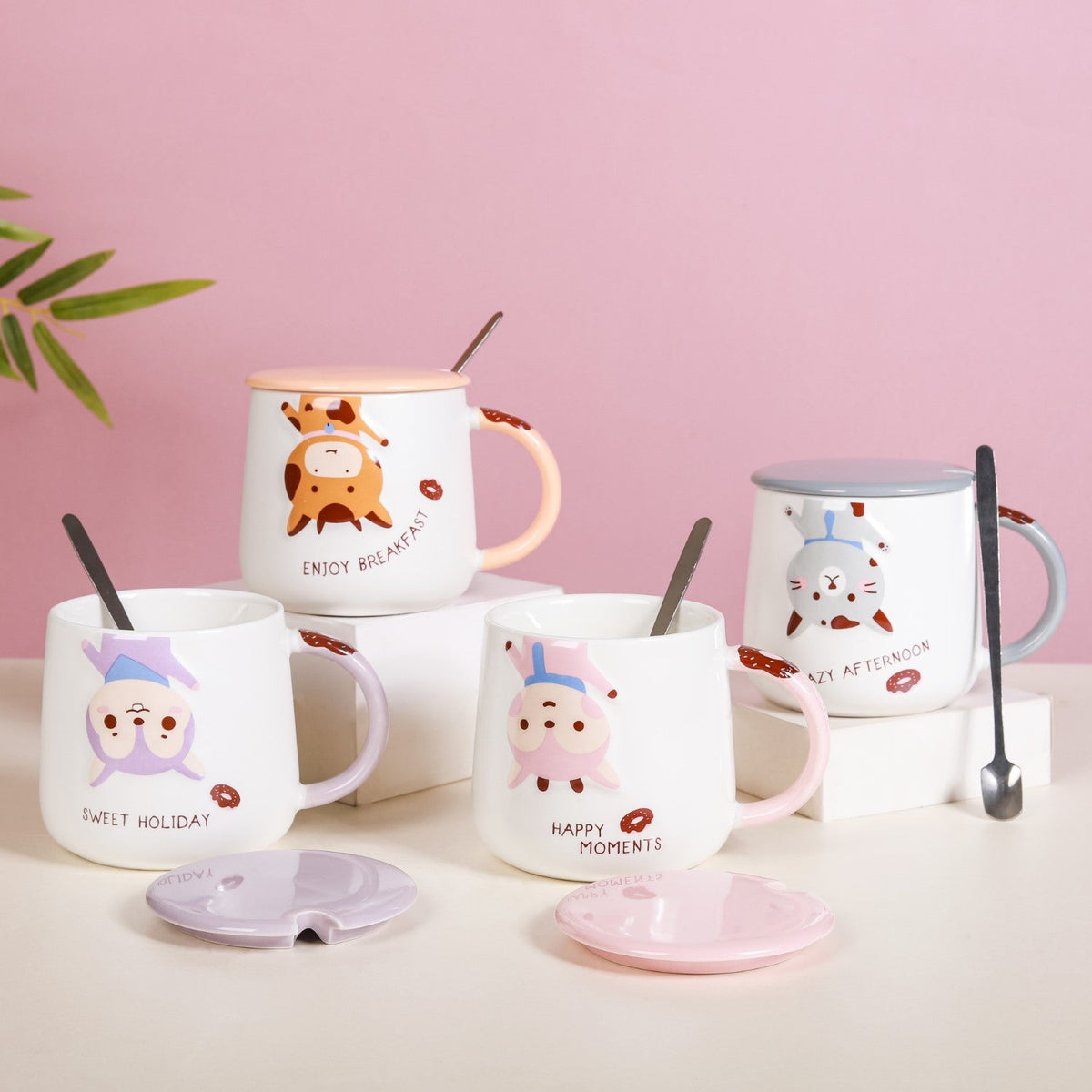 Cartoon Mug With Lid Nestasia
