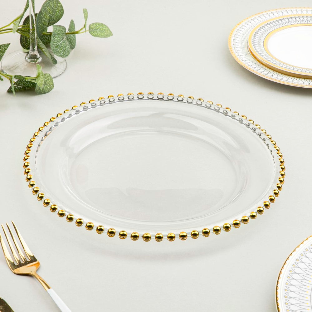 Gold Detailed Glam Charger Plate 10 Inch Nestasia