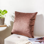 Brown Quilted Velvet Cushion Cover 16 inch Nestasia