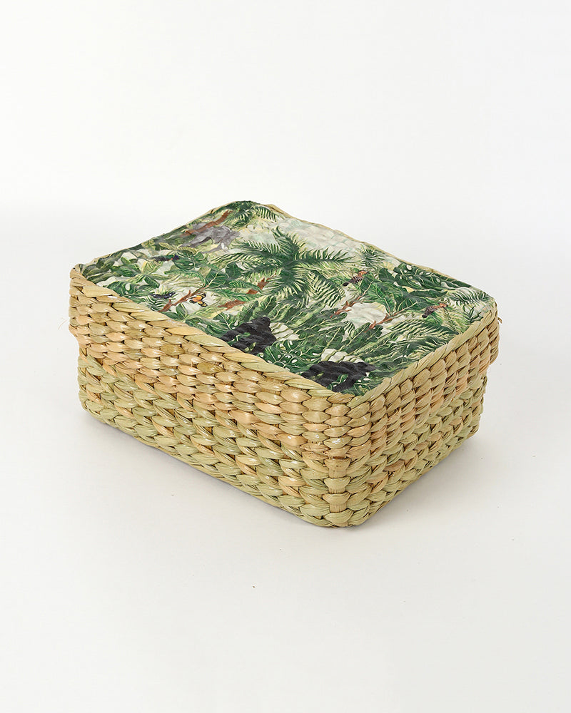 Natural Seagrass Storage Box with Lid for Accessories & Daily Essentials
