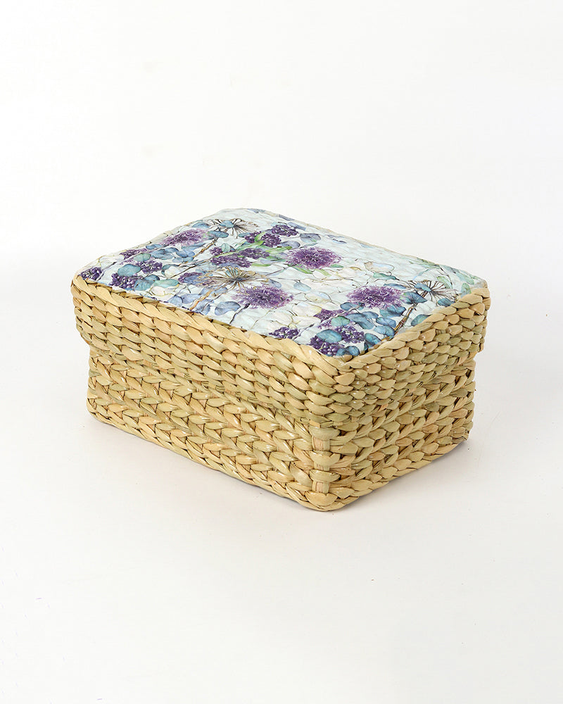 Artisan Seagrass Lid Box for Jewelry, Trinkets & Everyday Organization