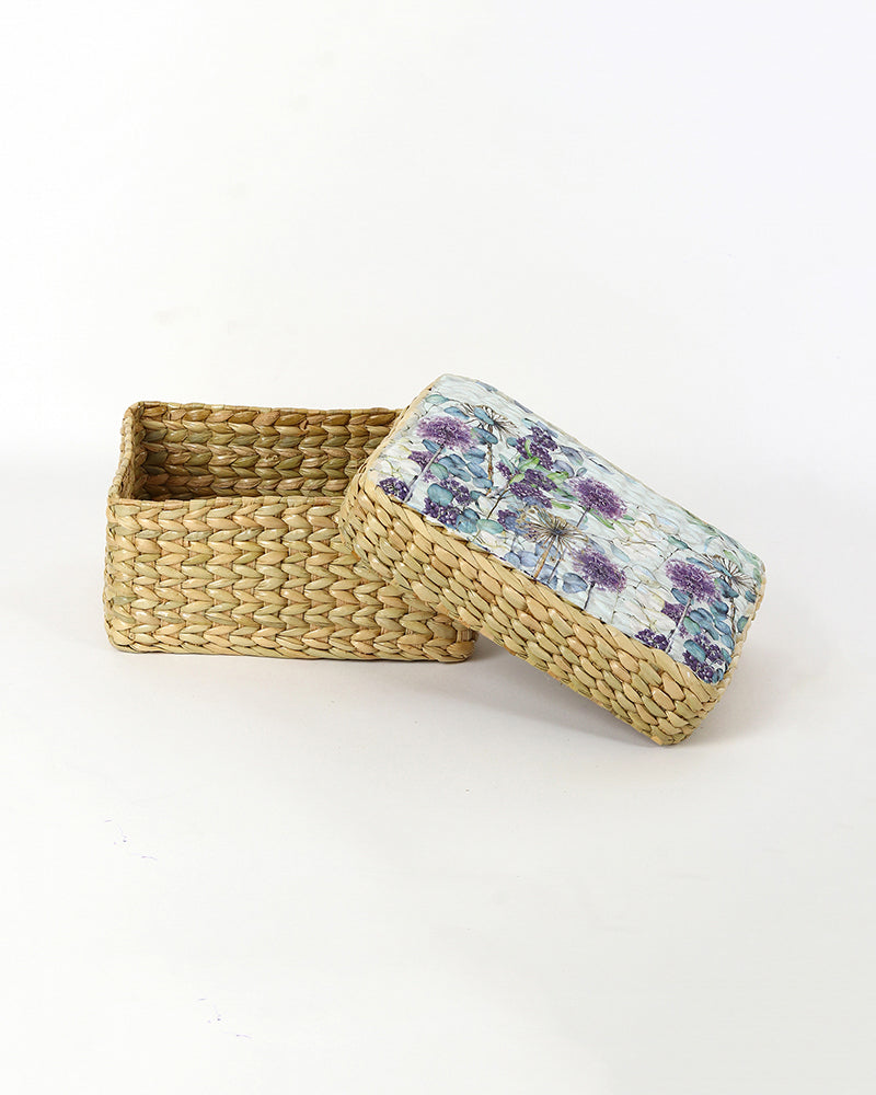 Artisan Seagrass Lid Box for Jewelry, Trinkets & Everyday Organization