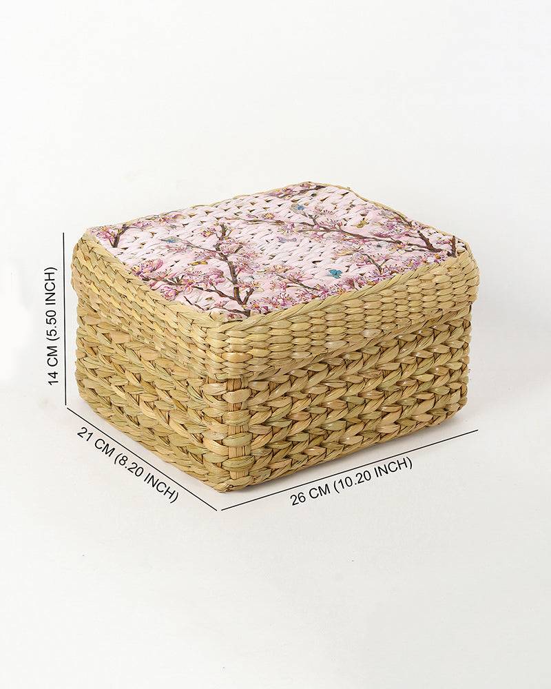 Eco-Friendly Seagrass Storage Box for Scarves, Belts & Accessories