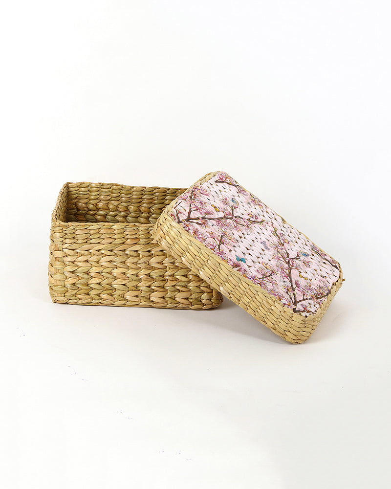 Eco-Friendly Seagrass Storage Box for Scarves, Belts & Accessories