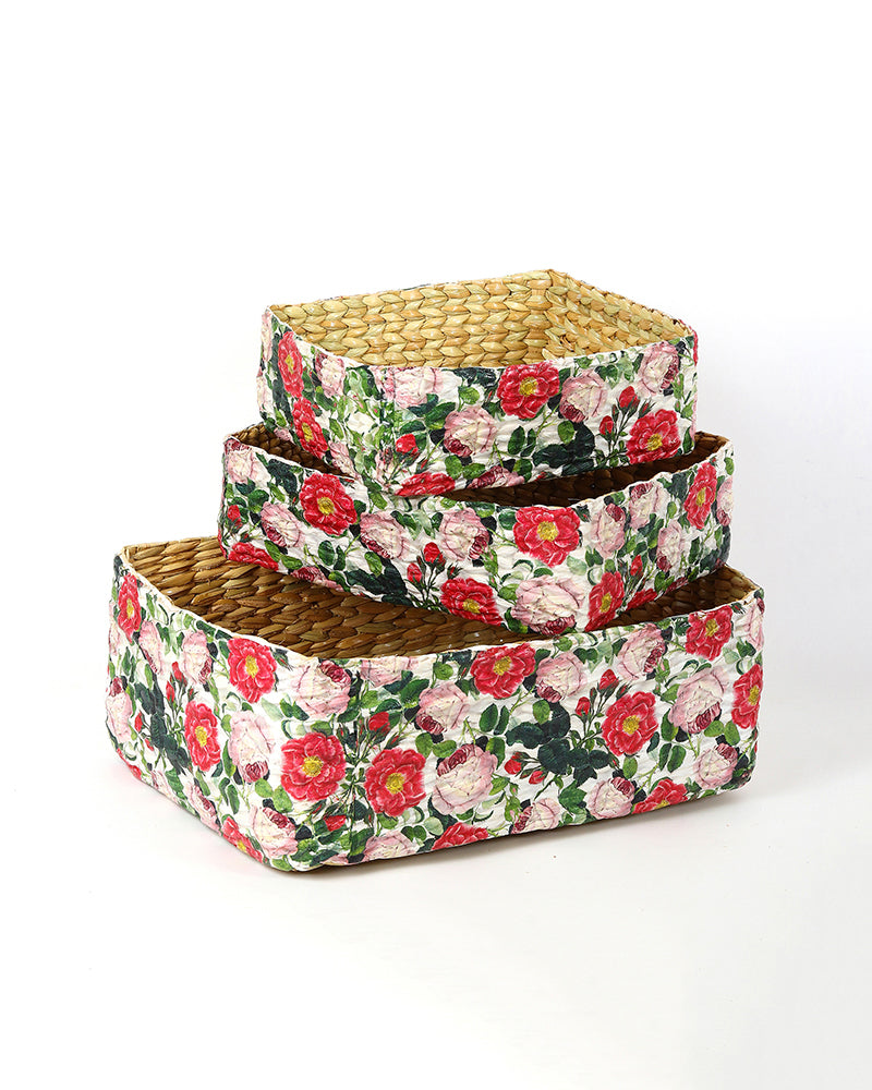 Seagrass Office Desk Organizer and Stationery Box for Table Use