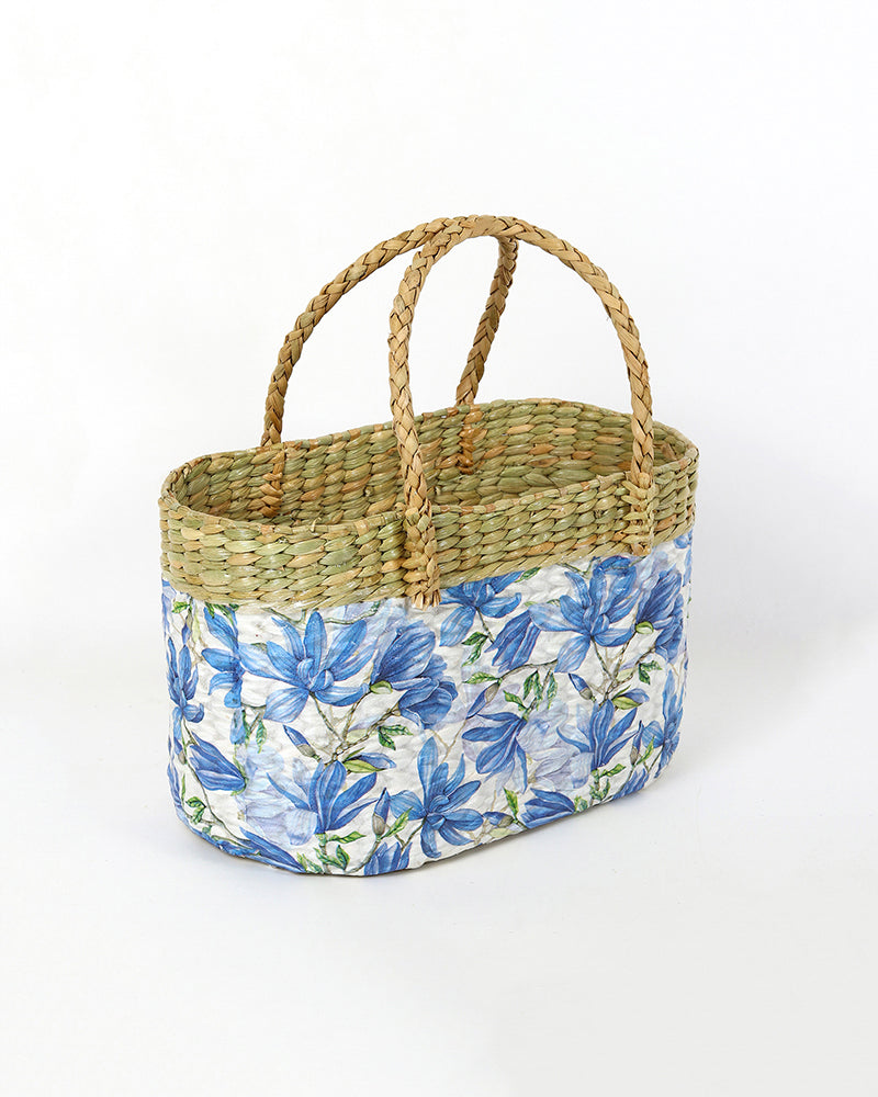 Handmade Seagrass Tiffin Basket for Lunch, Picnic & Outdoor Dining