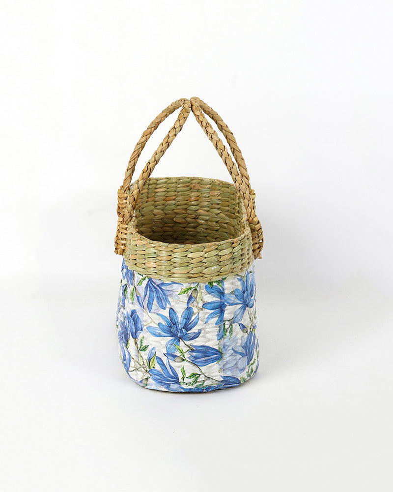 Handmade Seagrass Tiffin Basket for Lunch, Picnic & Outdoor Dining