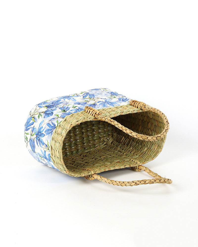 Handmade Seagrass Tiffin Basket for Lunch, Picnic & Outdoor Dining