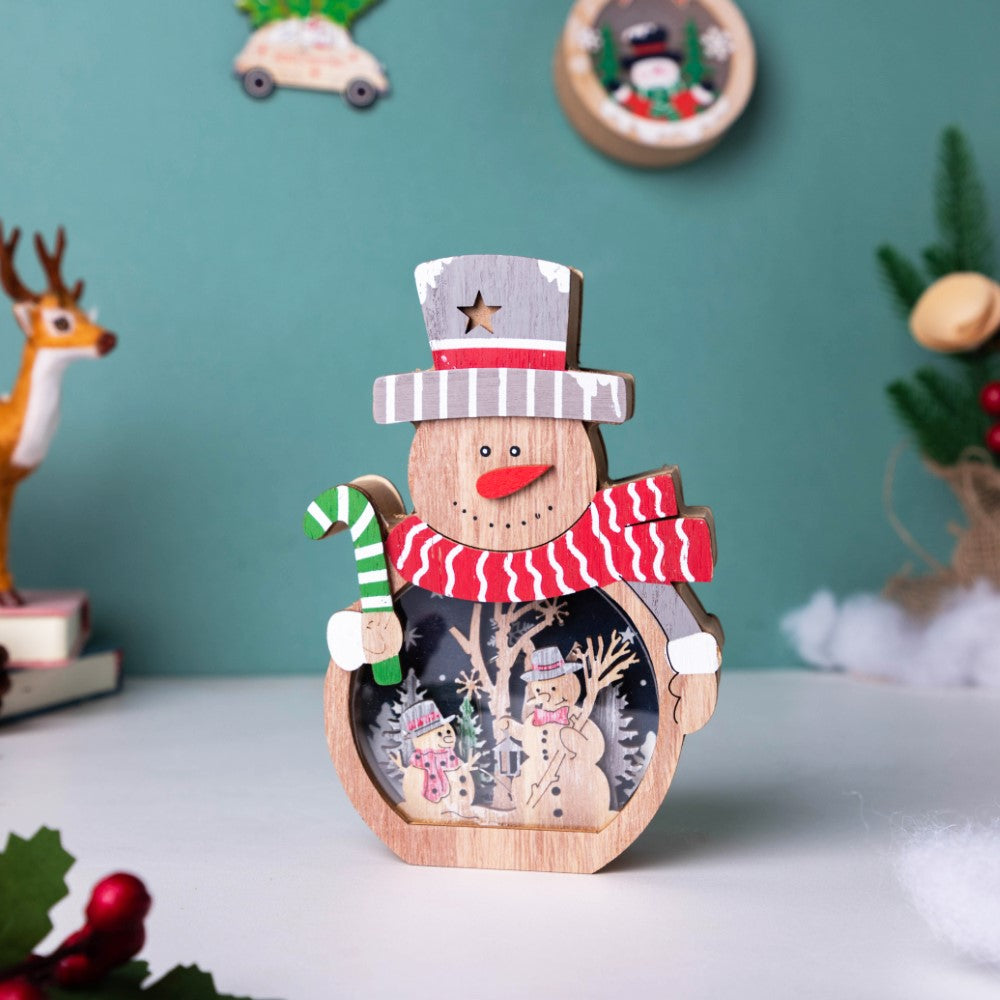Snowman Belly LED Light Showpiece 6 Inch Nestasia