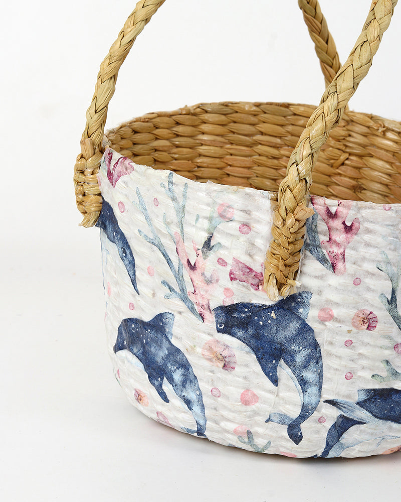 Seagrass Round Fruit Basket and Gift Hamper for Home Use