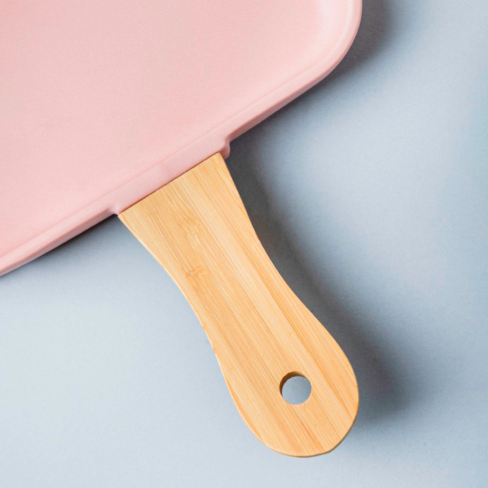 Square Plate With Wooden Handle Nestasia