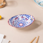 Mandala Ceramic Multicolor Baking Bowl With Handle Nestasia