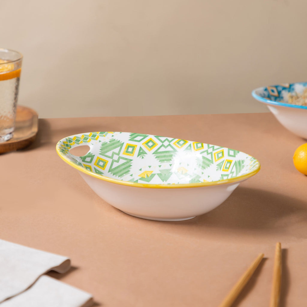 Mandala Diamond Baking Dish With Handle Green Nestasia