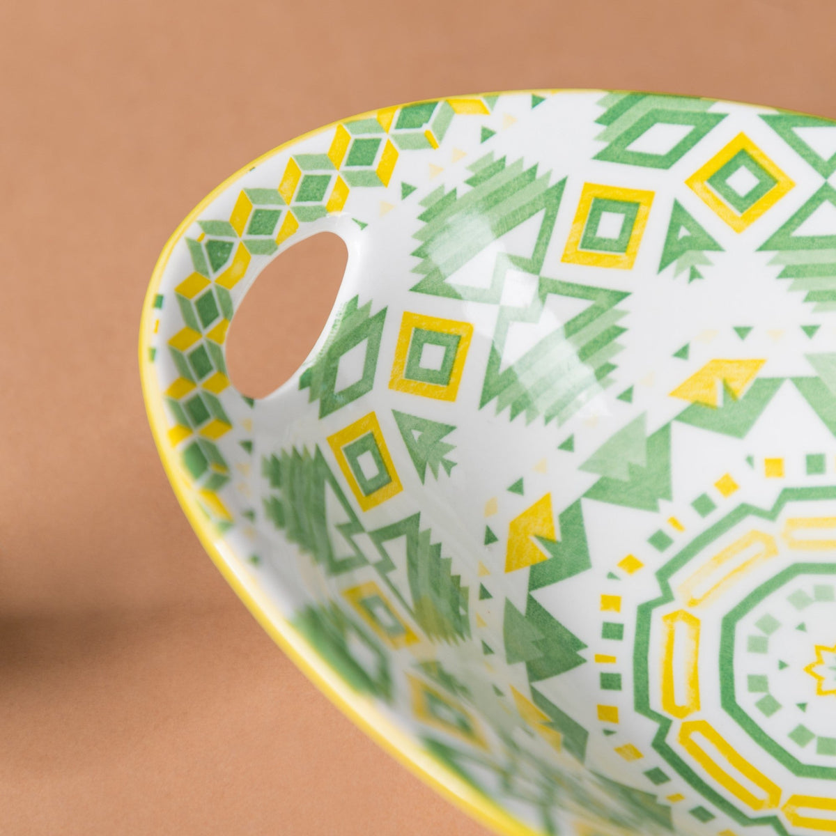 Mandala Diamond Baking Dish With Handle Green Nestasia