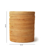 Rattan Laundry Hamper with Lid for Clothes, Toys, and Home Storage