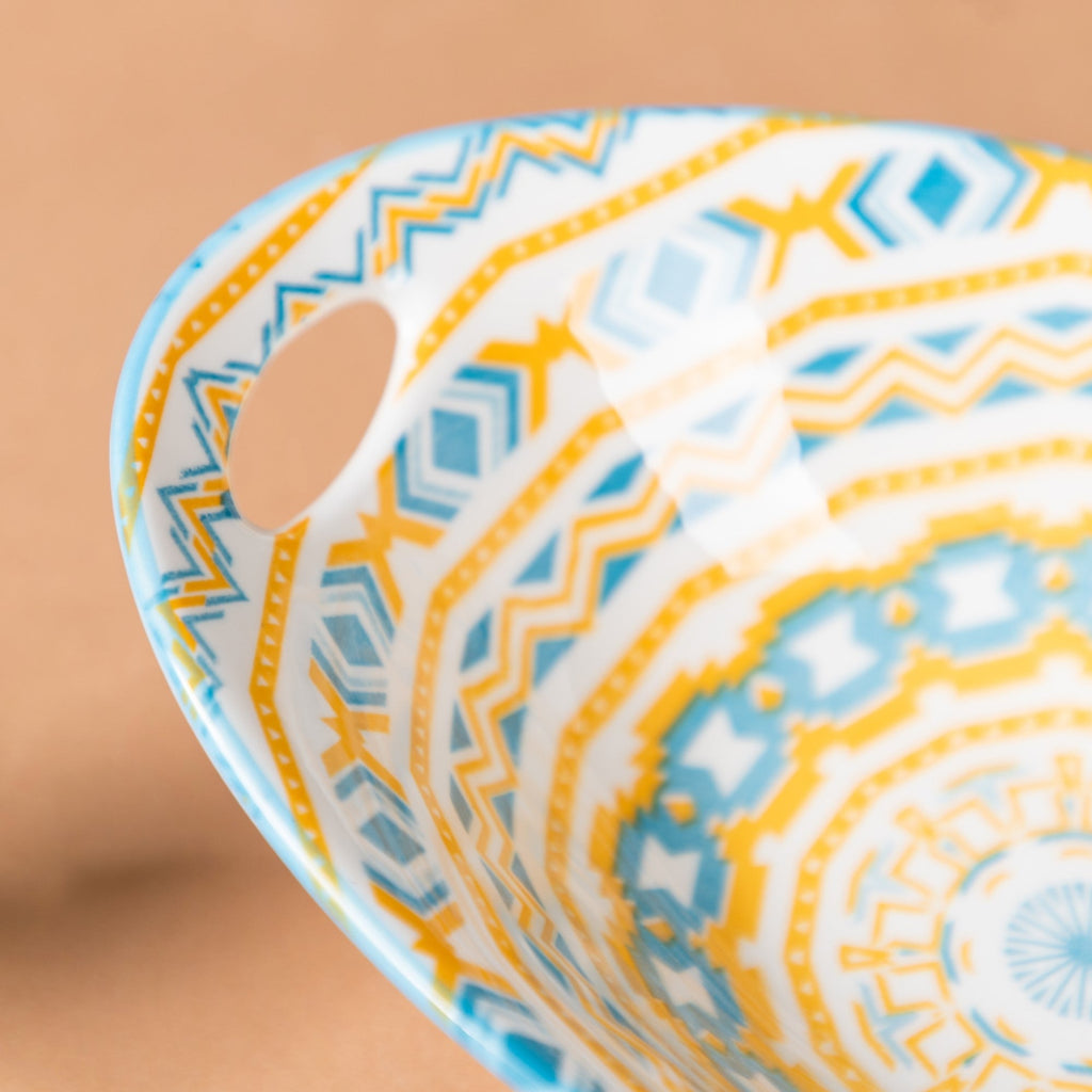 Mandala Ceramic Abstract Baking Bowl With Handle Nestasia