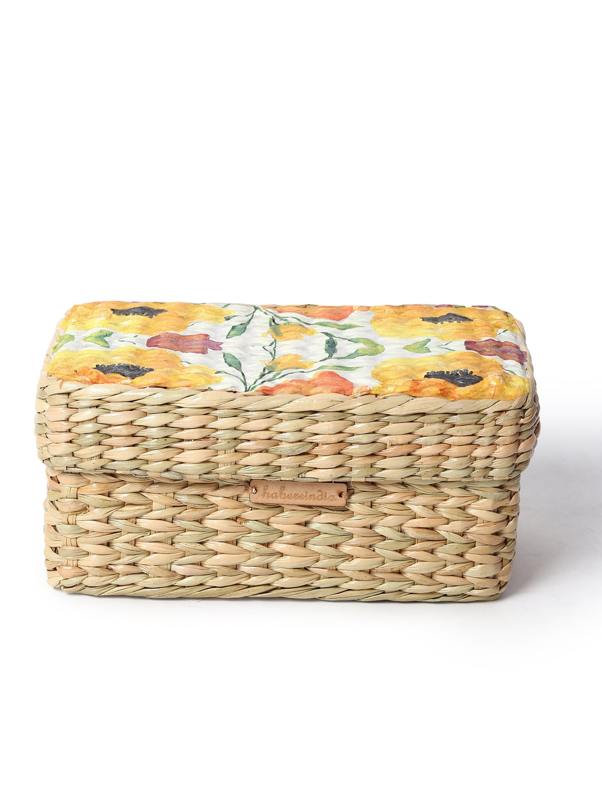 Stylish Seagrass Lid Box for Closet, Desk & Home Organization