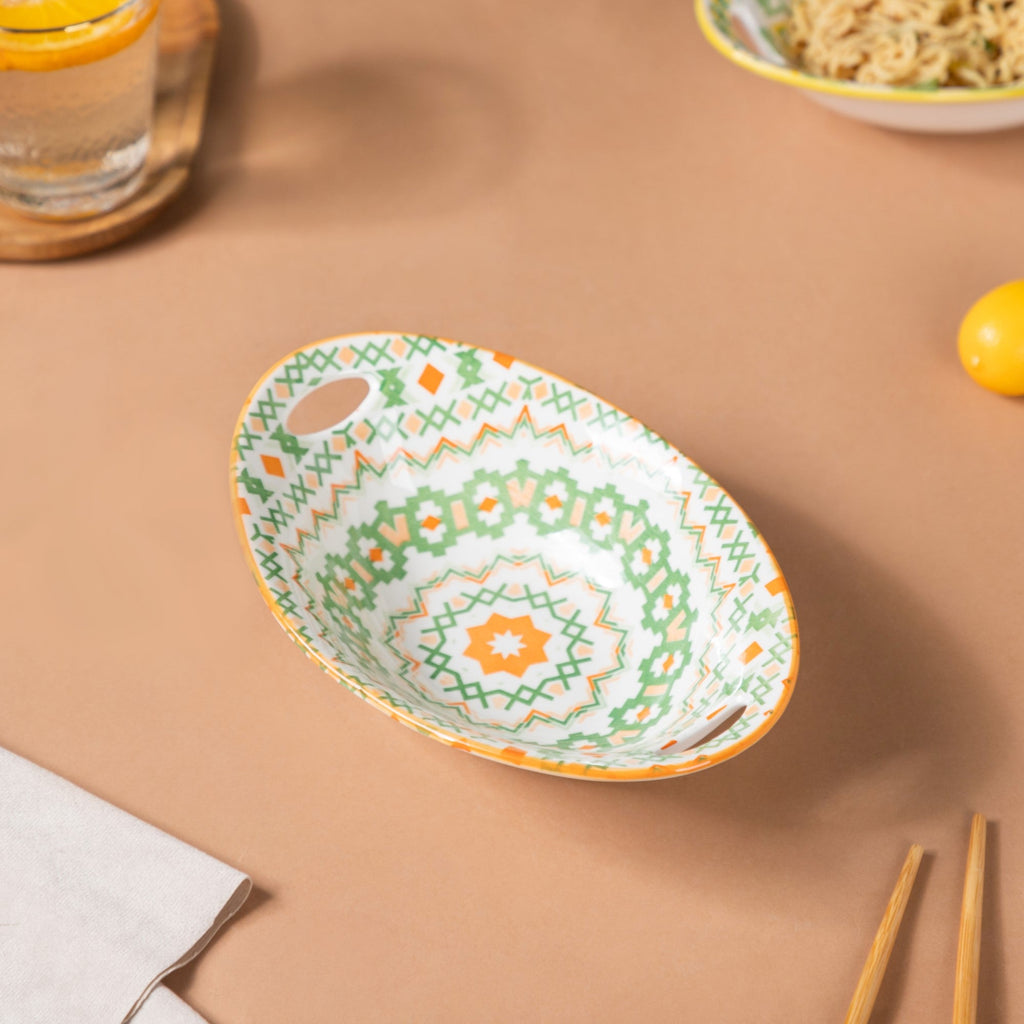 Mandala Criss-Cross Baking Dish With Handle Nestasia
