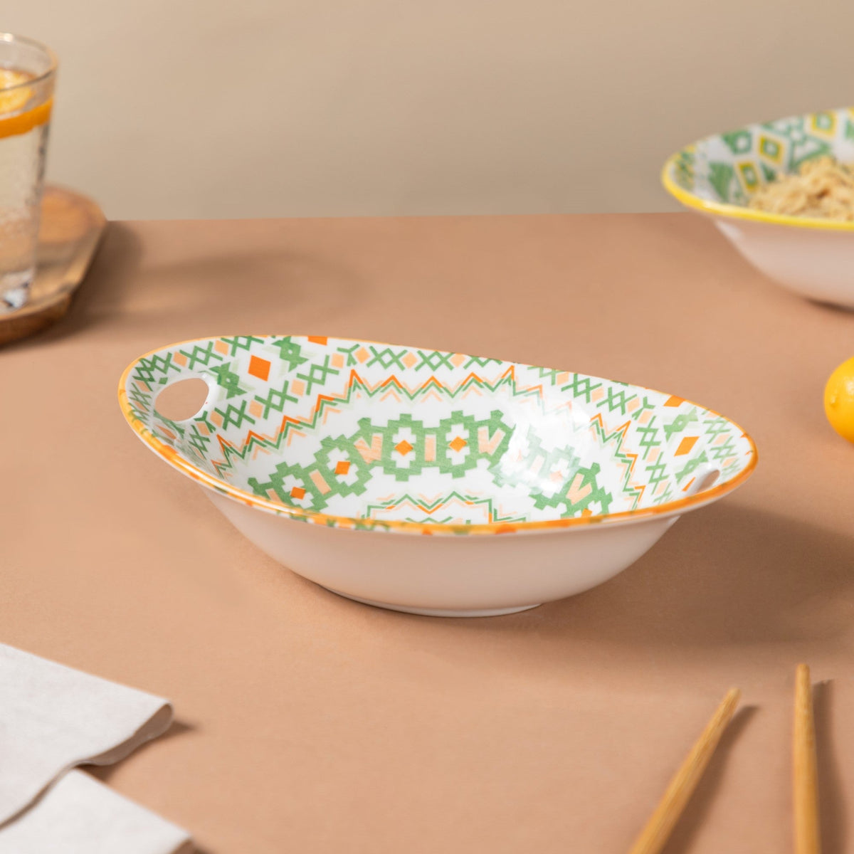 Mandala Criss-Cross Baking Dish With Handle Nestasia