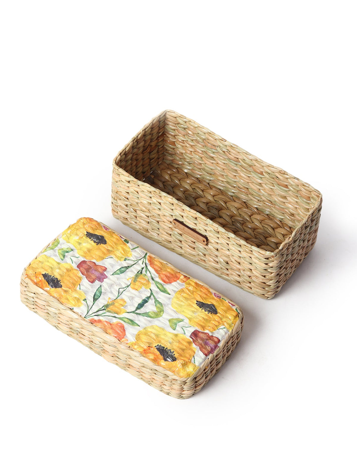 Stylish Seagrass Lid Box for Closet, Desk & Home Organization