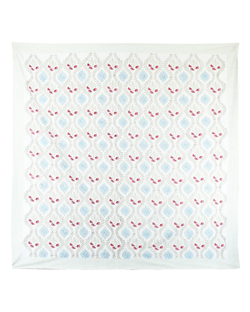 Elegant Jaipur Handblock Printed 100% Premium Cotton King Size Bed Sheet with 2 Pillow Covers