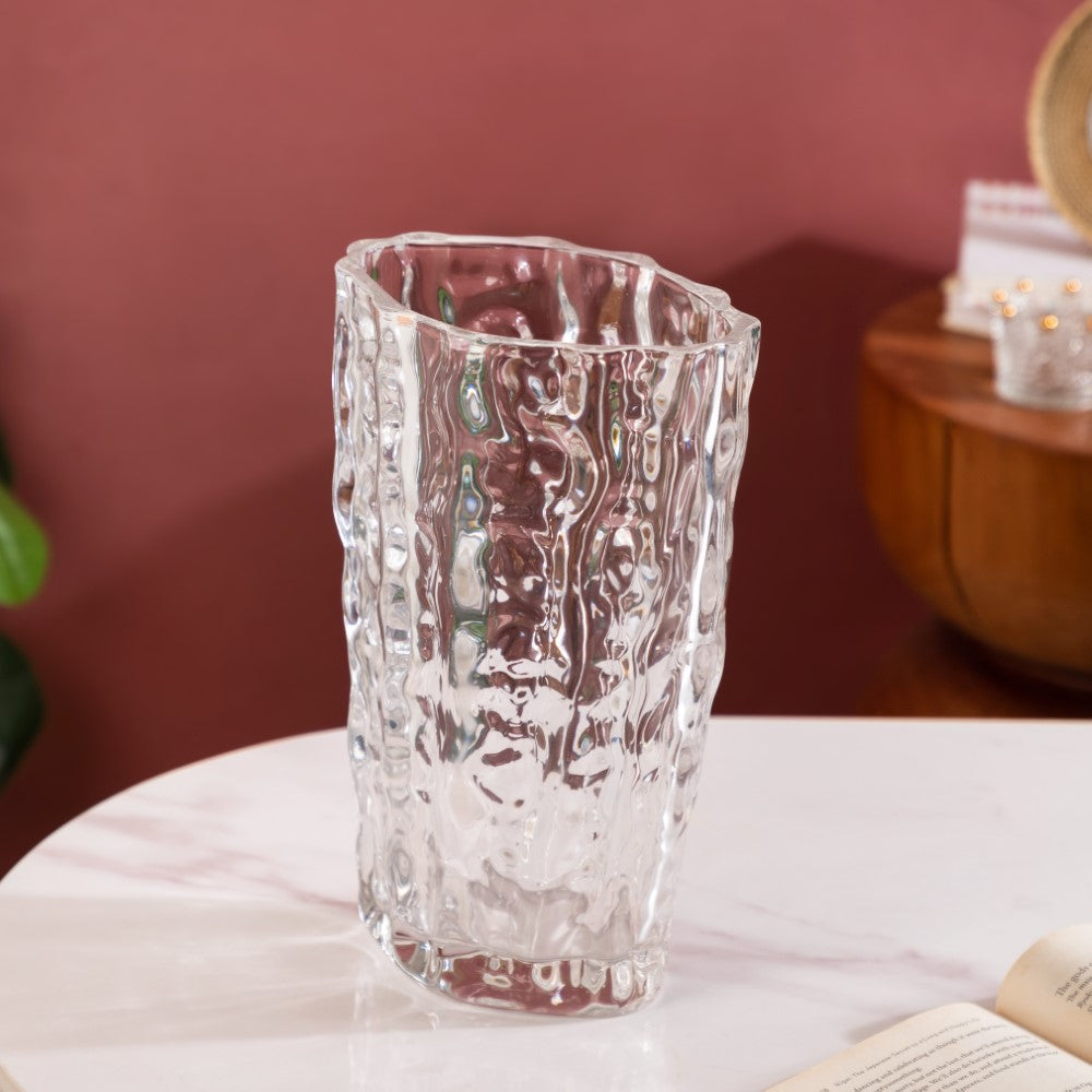 Glacier Glass Vase 11 Inch Nestasia
