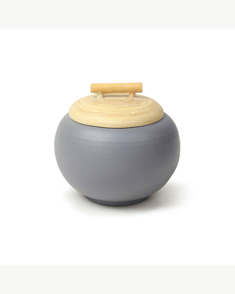 Multi-Purpose Grey Ceramic Jars for Kitchen Storage, Spices, and Dry Ingredients