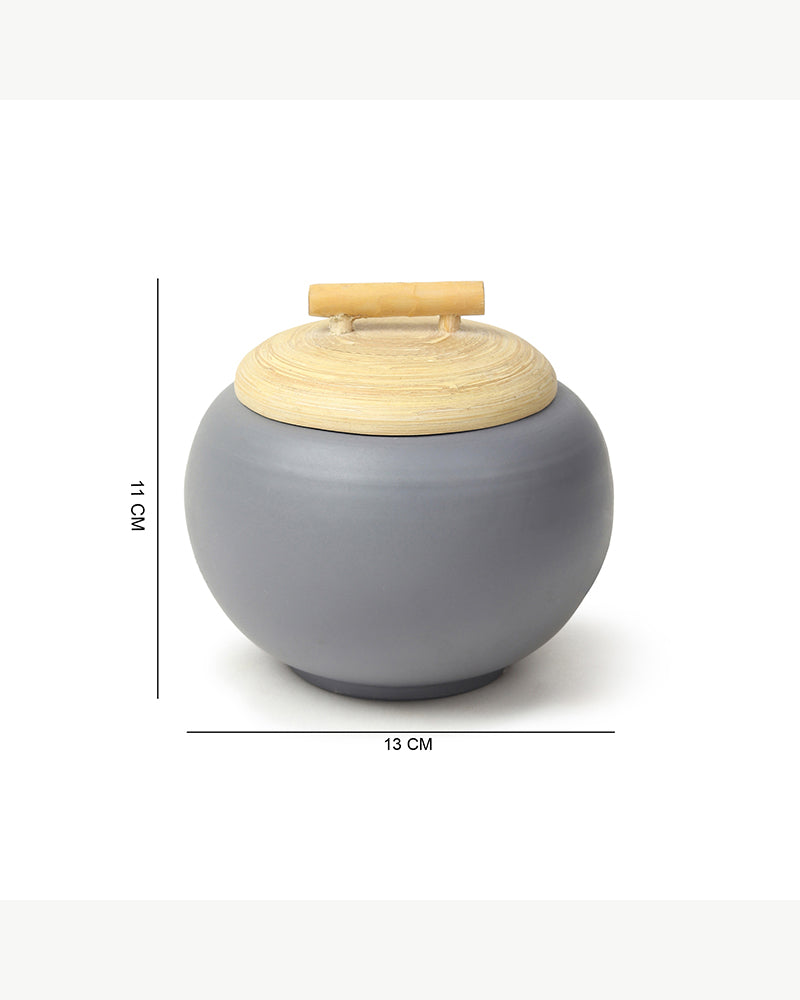 Multi-Purpose Grey Ceramic Jars for Kitchen Storage, Spices, and Dry Ingredients