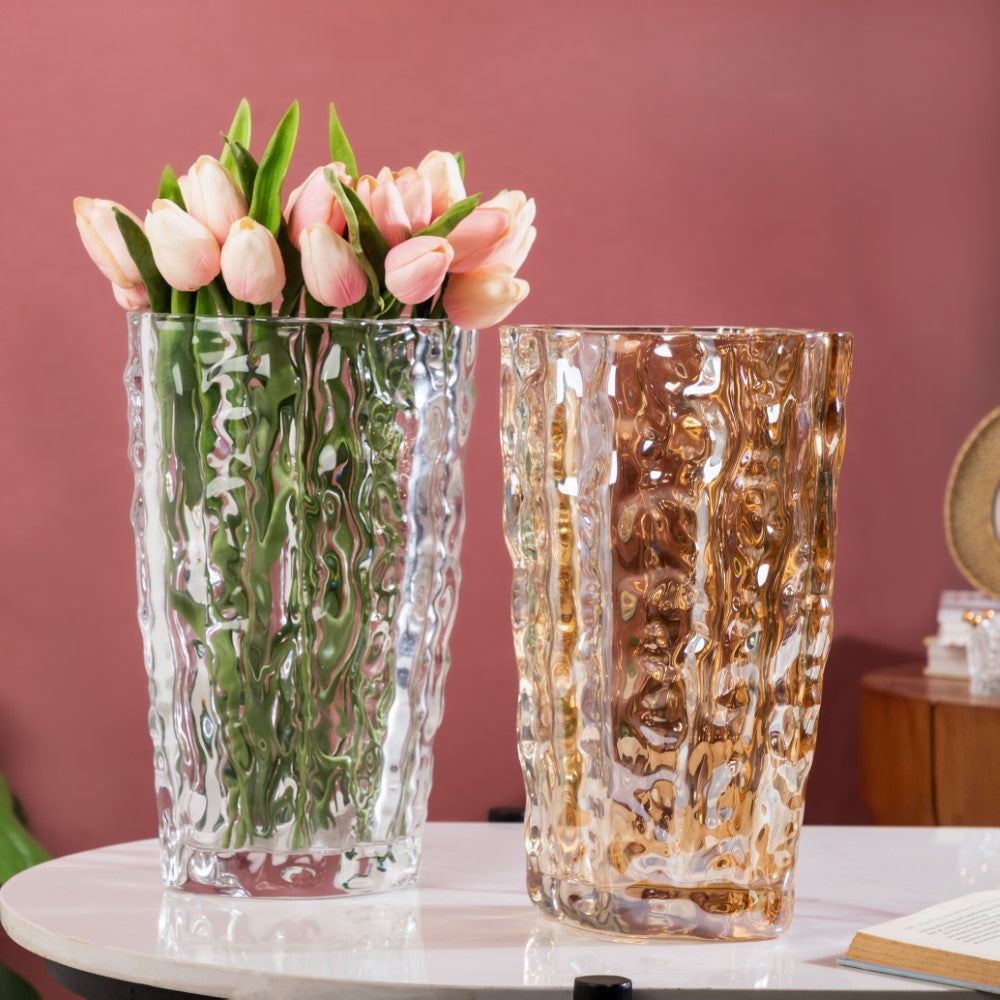 Glacier Glass Vase 11 Inch Nestasia