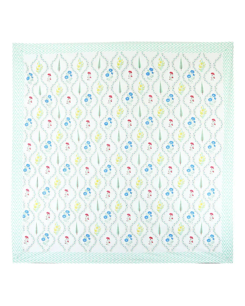 Vibrant Jaipur Handblock Printed 100% Premium Cotton King Bed Sheet with 2 Pillow Covers