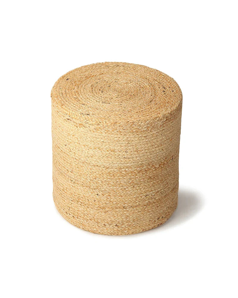 Comfortable Jute Pouffes for Relaxed Living Room