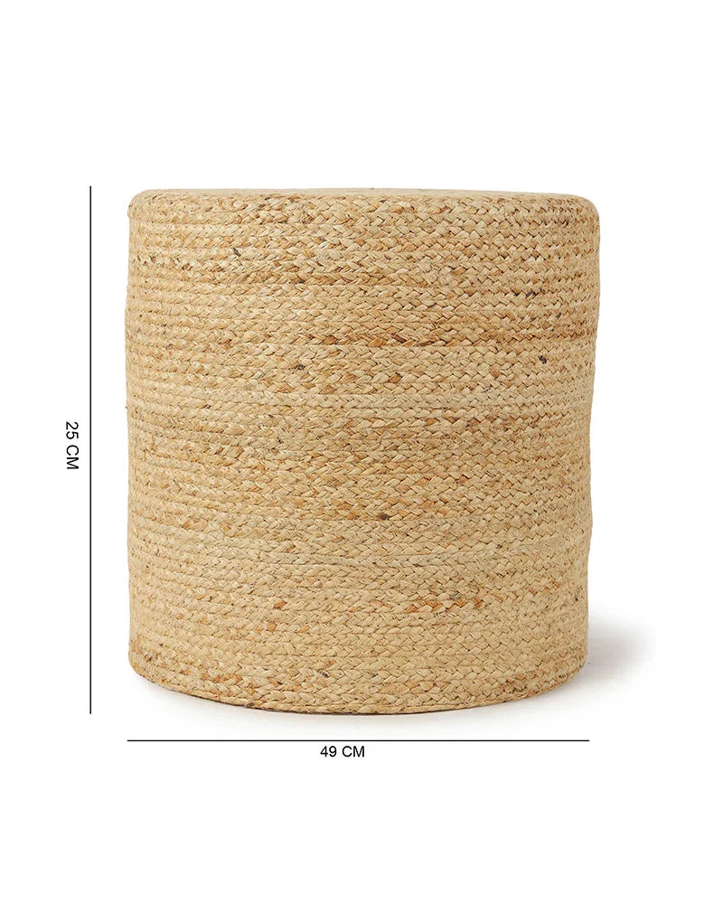 Comfortable Jute Pouffes for Relaxed Living Room