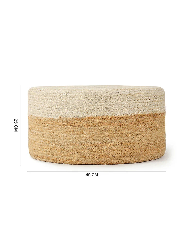 Boho Style Jute Ottoman Stools for Comfortable Seating