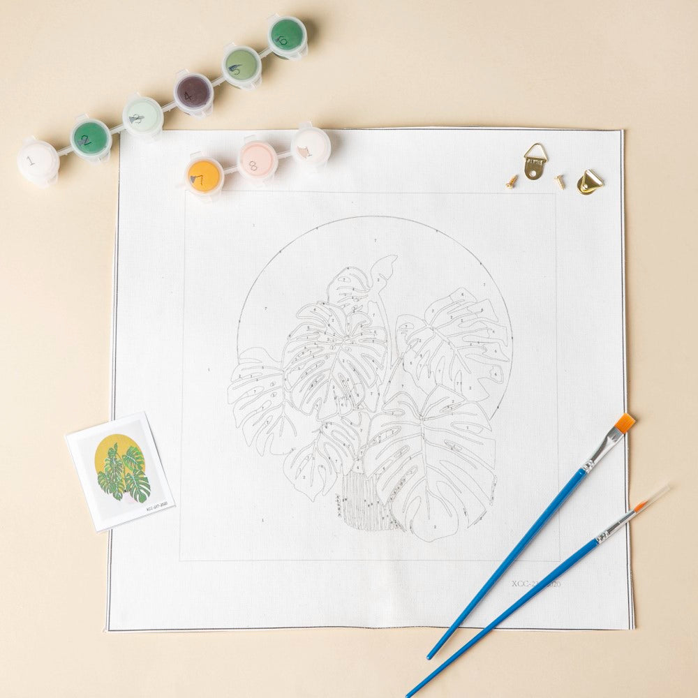 Monstera DIY Kit Paint By Numbers Nestasia