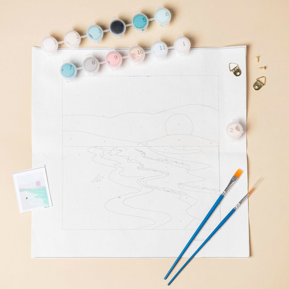 Beach Sunset DIY Paint By Numbers Kit Nestasia