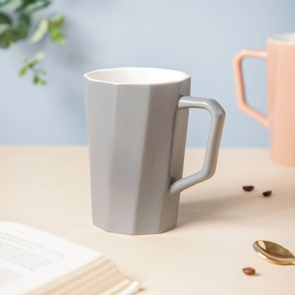 Stone Grey Ribbed Cup 350 ml Nestasia