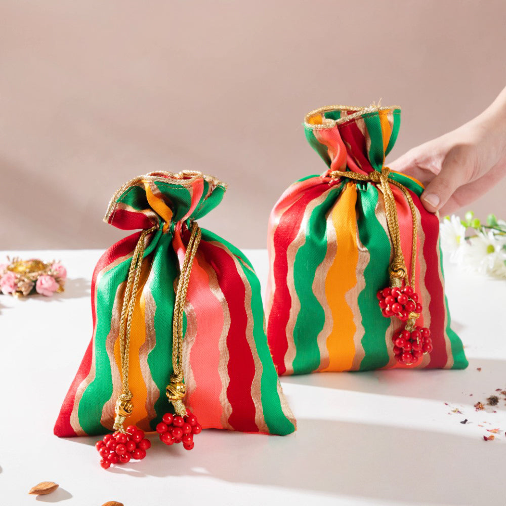 Multicolor Festive Potli Set Of 2 Nestasia