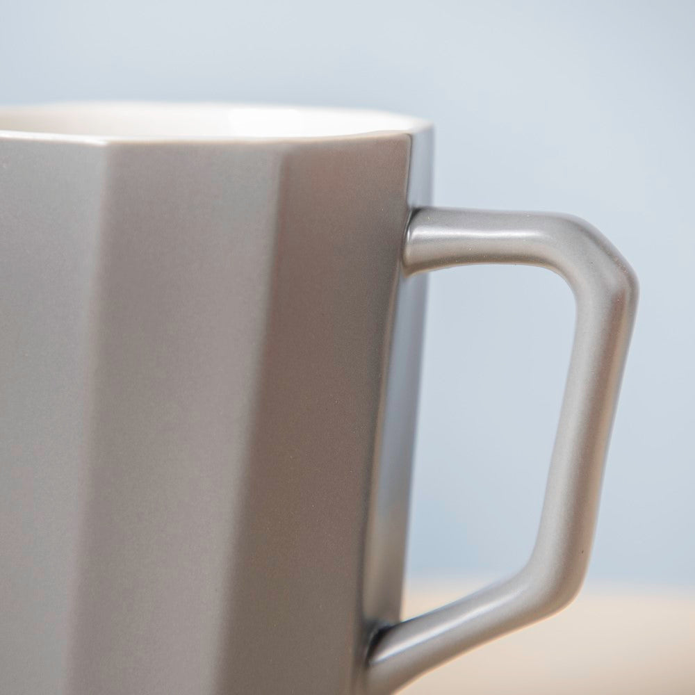 Stone Grey Ribbed Cup 350 ml Nestasia