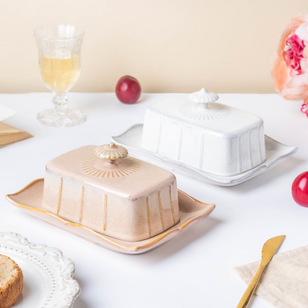 Vintage Butter Dish White Nestasia