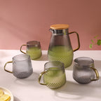 Classic Glass Tea Set of 5 - Grey Nestasia