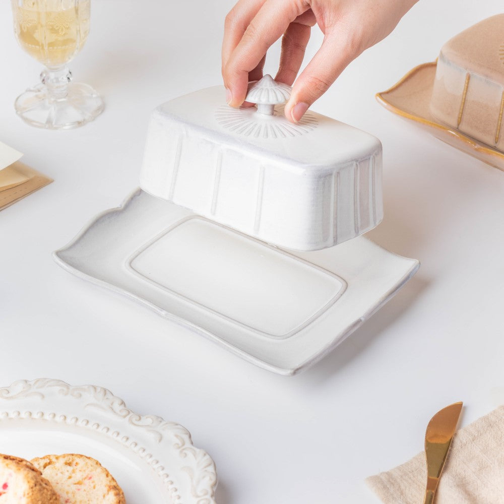 Vintage Butter Dish White Nestasia