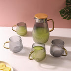 Classic Glass Tea Set of 5 - Grey Nestasia
