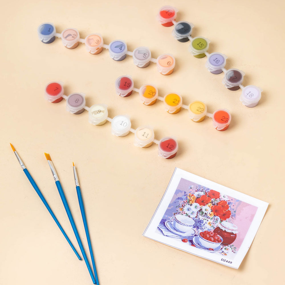 Ceramic Tea Set DIY Paint By Numbers Kit Nestasia
