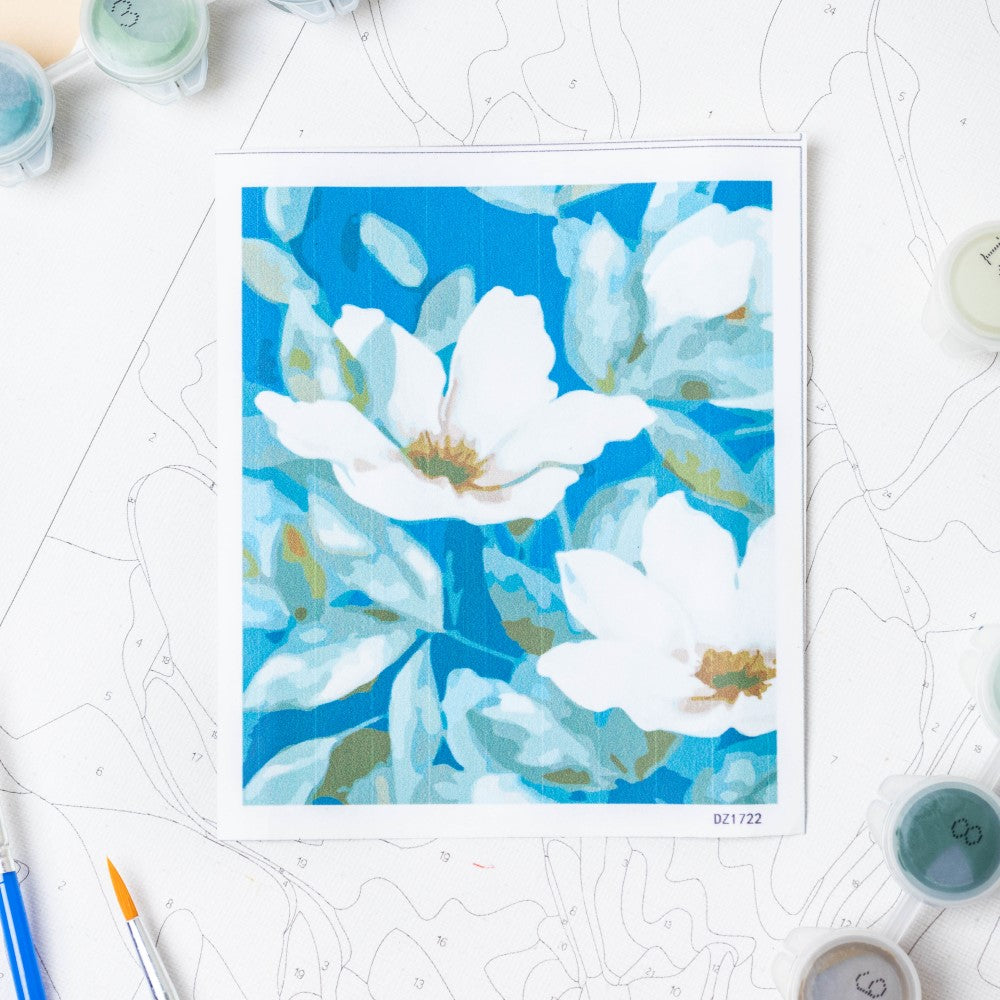White Lilies DIY Paint By Numbers Kit Nestasia